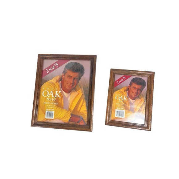 VTG Solid Oak Wood Photo Picture Frames Set Of 2 Decorel (1) 8x10 & (1) 5x7 - Picture 4 of 11